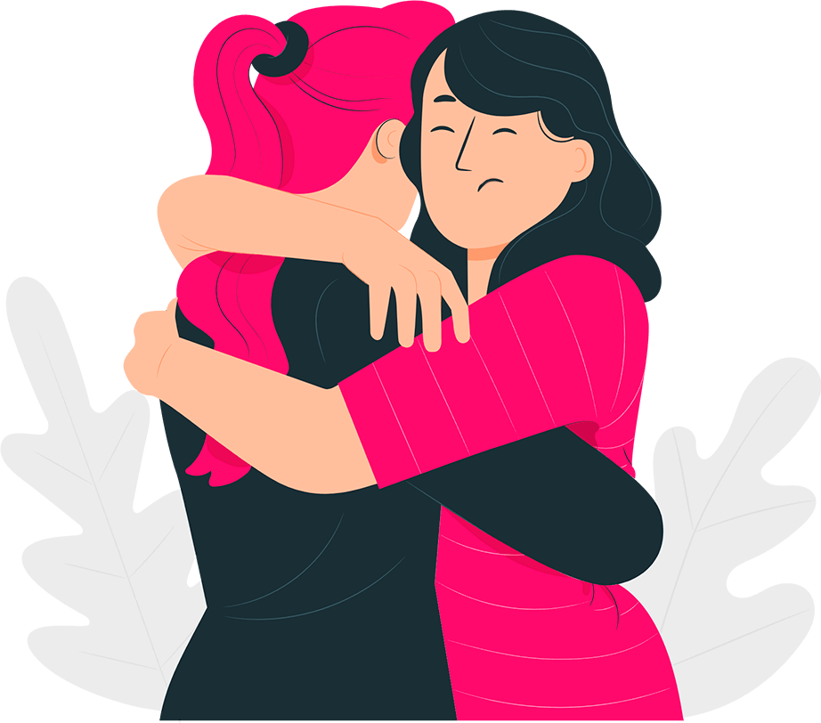 ilustração de abraço laços para sempre